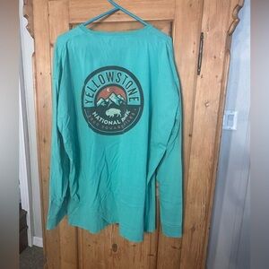 Techstyles GreenLong Sleeve Tee Mens XXXL Yellowstone National Park 100% Cotton